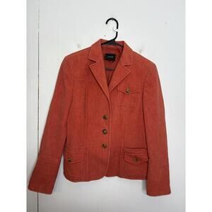 Akris Blazer Womens 10 Textured Ribbed Corduroy Three Button Jacket Cotton Blend